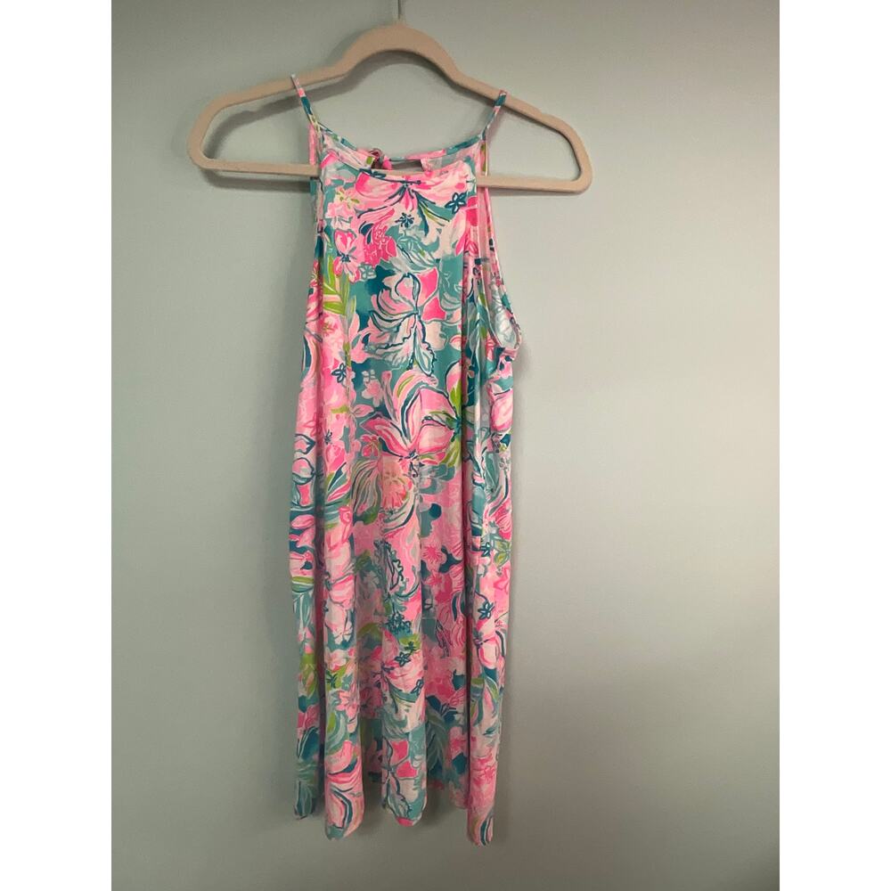 EUC! Lilly Pulitzer Halter Mini Dress - Pink & Teal - Size XS